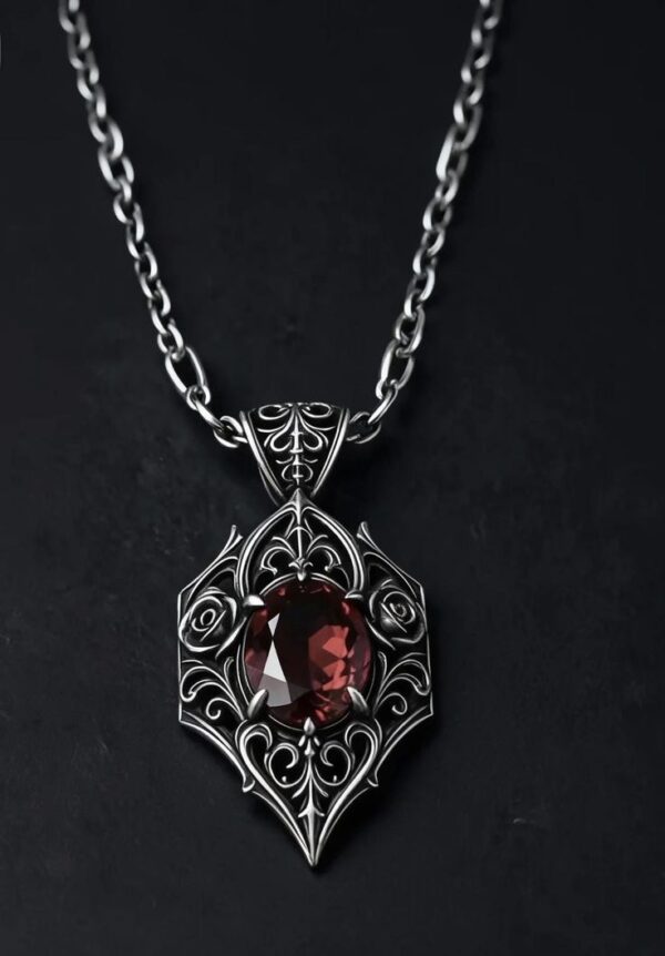 Collier gothique unique en son genre - Pendentif argenté de style victorien, bijoux tendance faits main STRIKING PENDANT